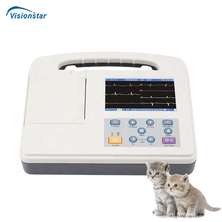 Veterinary Equipment Portable 3 Channel 7 Leads Ecg for Animals