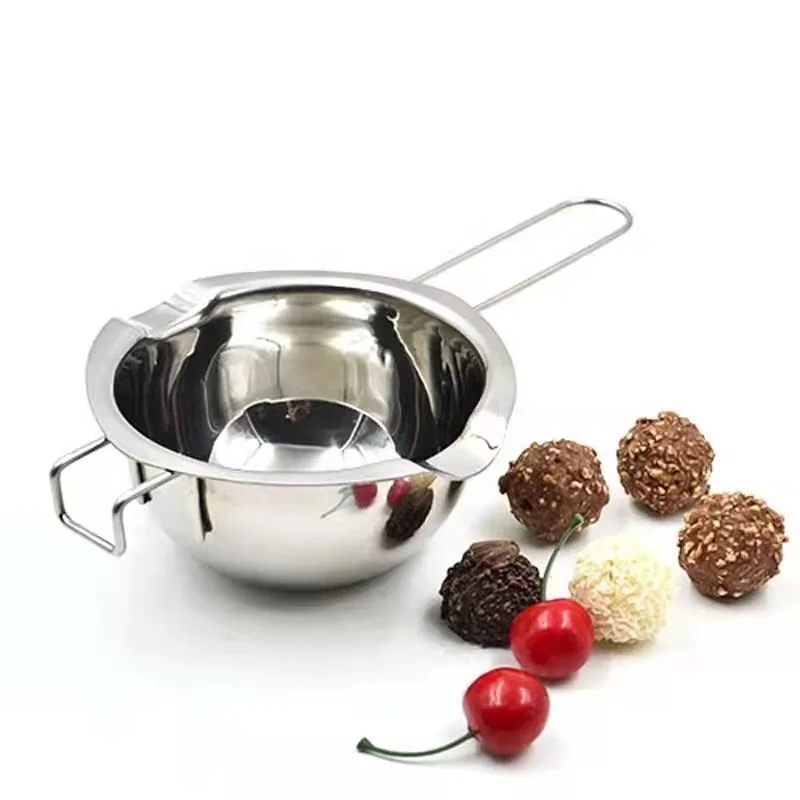 Baking Tool Mixing Candy Candle Fountains Stainless Steel Cheese Butter Chocolate Melting Pot with Pouring Spouts