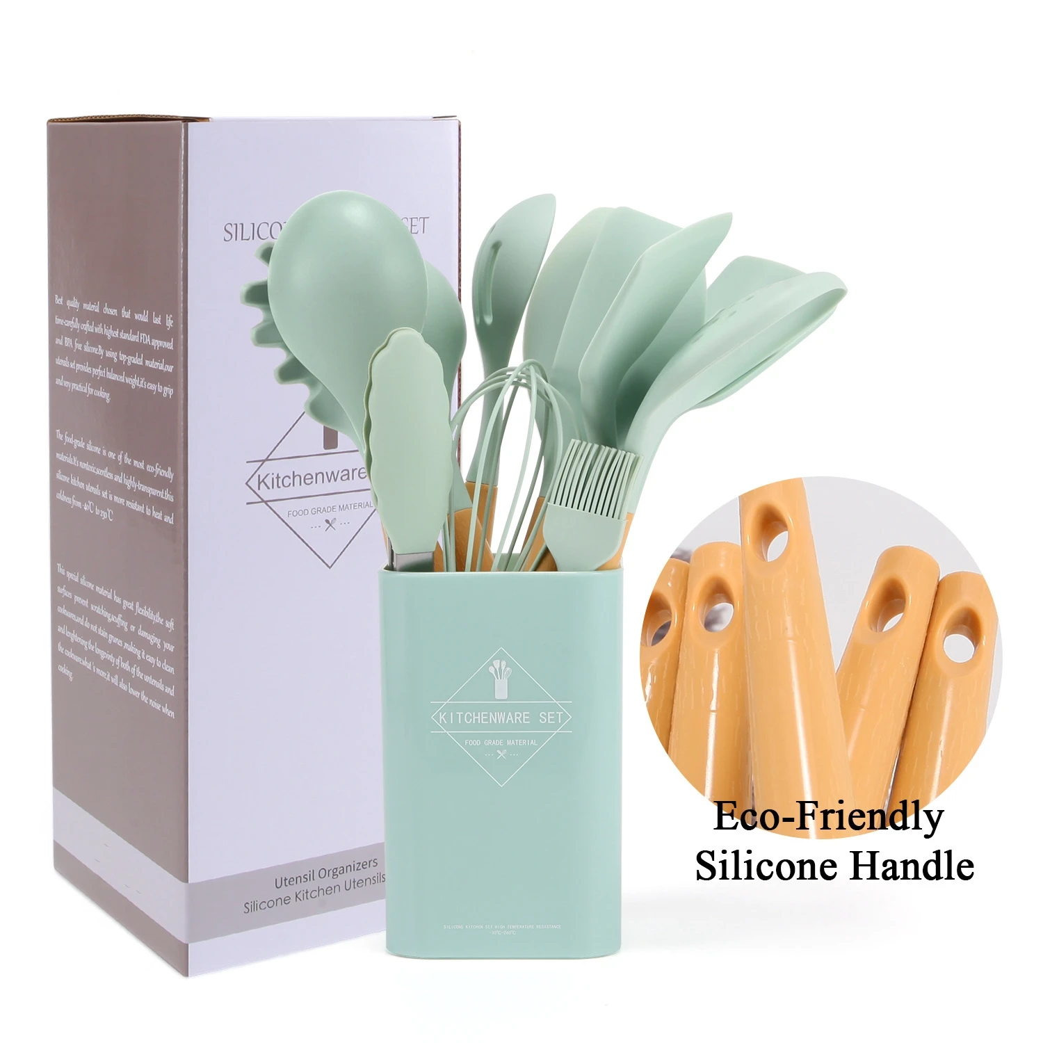 12 Pieces Silicone Kitchen Accessories Cooking Tools Kitchenware Cocina Silicone Kitchen Utensils With Wooden Wood Handles