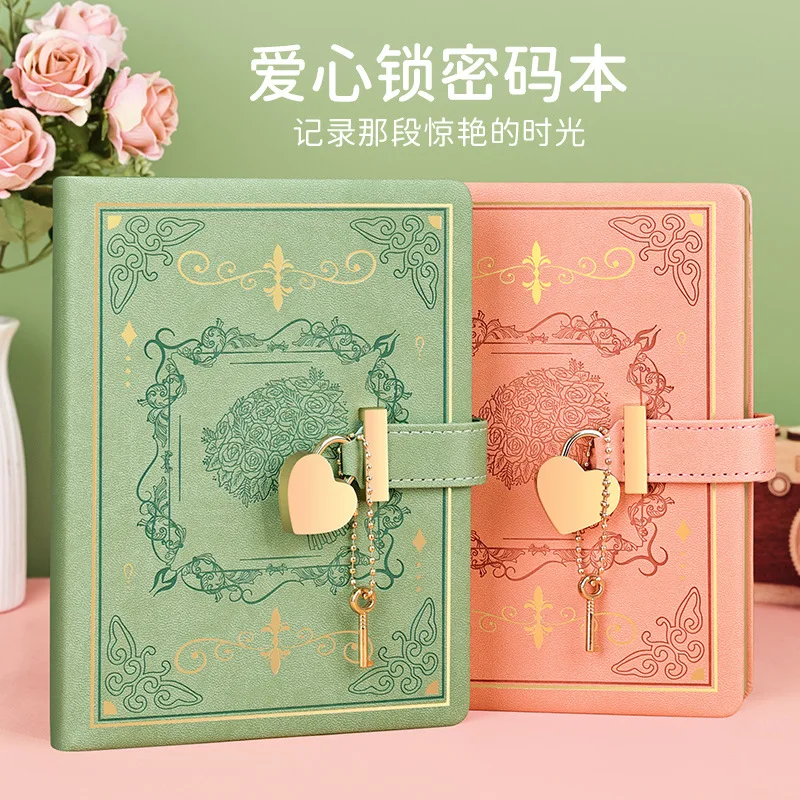 Wholesale  Heart Shaped Lock Diary with Key for students school supplies