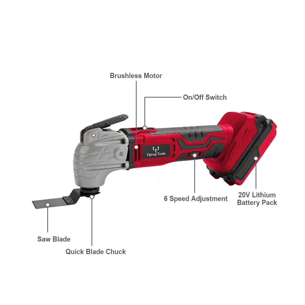 High Quality Variable 6 Speed Oscillating Saw 20v Lithium Battery Power Tools Brushless Cordless Oscillating Multi-tool Kit