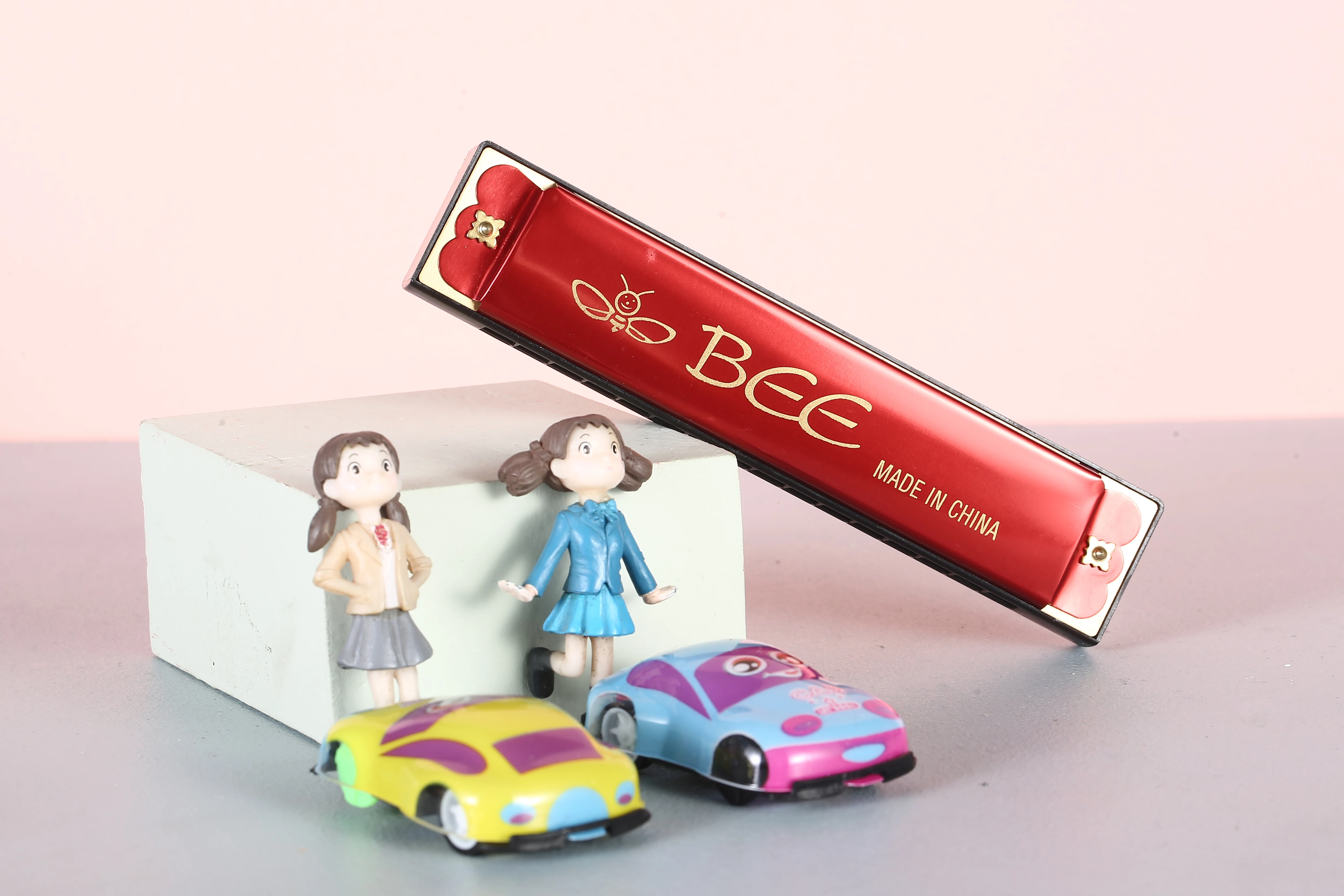 BEE brand 16 holes colorful aluminum reedplate aluminum cover toy harmonica oem service harmonica present gift