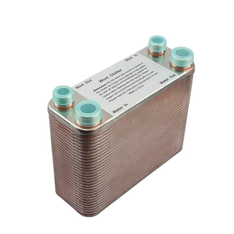 60 Plates Wort Chiller Stainless Steel Brazed Plate Heat Exchanger with 3/4 Inch Male NPT Fitting