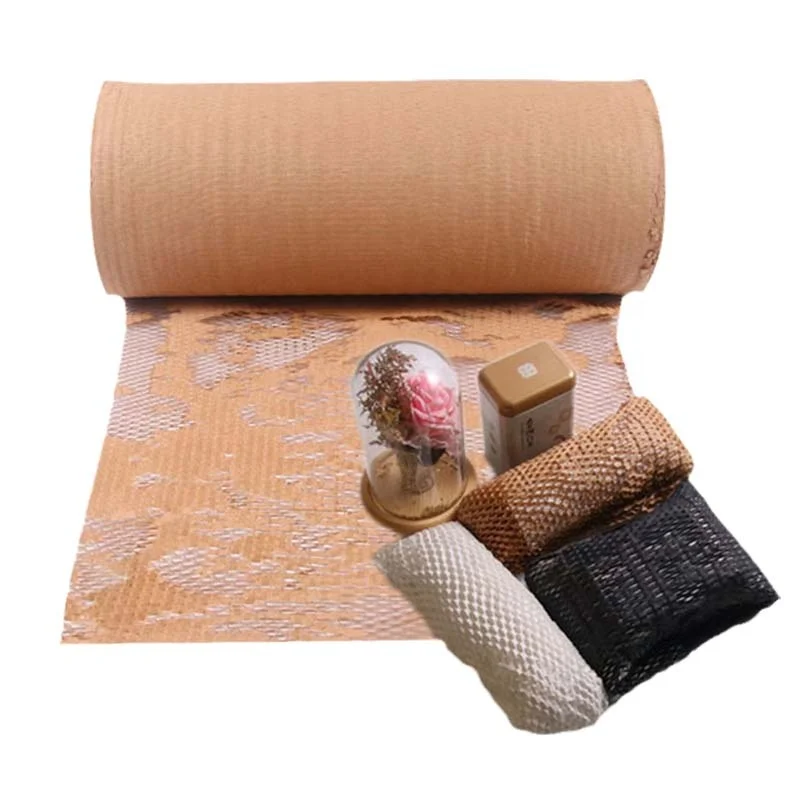 Eco Friendly Packaging Material Brown Kraft Honeycomb Paper For Wrapping Glass Cosmetics Wine Material