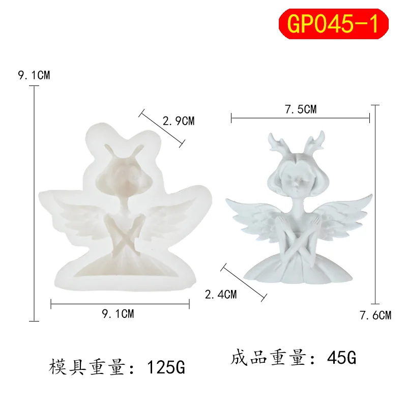Cute Angel Girl Silicone Mold DIY Car Aromatherapy Gypsum Decoration Expansion Stone Dropping Glue Mold