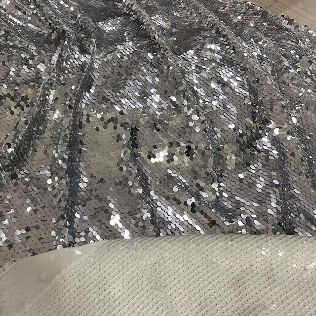 Fancy embroidered polyester  9 mm full sequin chiffon embroidery fabric for women garment