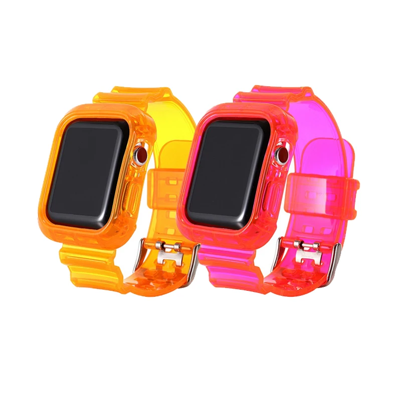 
Transparent TPU Sport Watch Strap for Iwatch Breathable Summer Watch Strap for Apple 