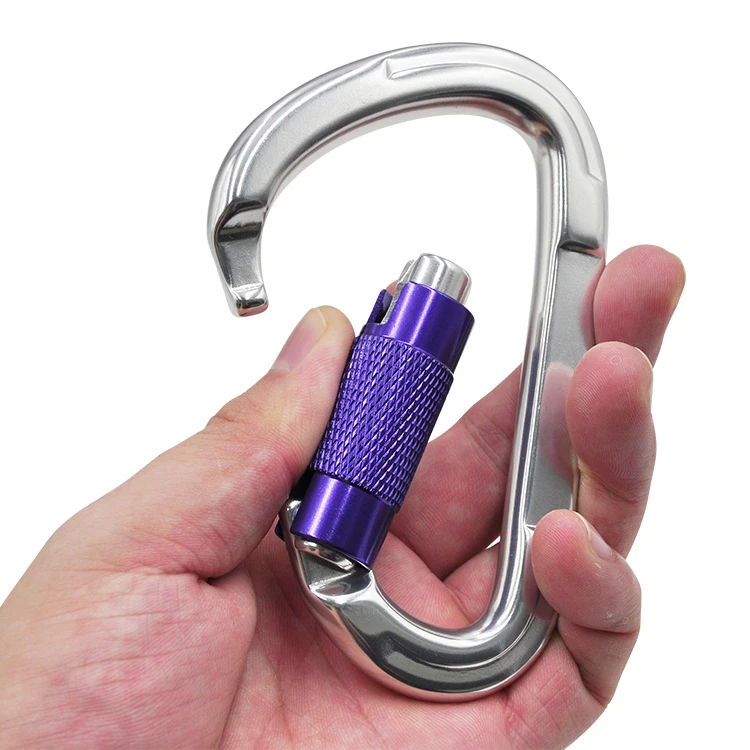  Оптовая продажа 25KN наружные алюминиевые карабиновые крючки с логотипом на заказ