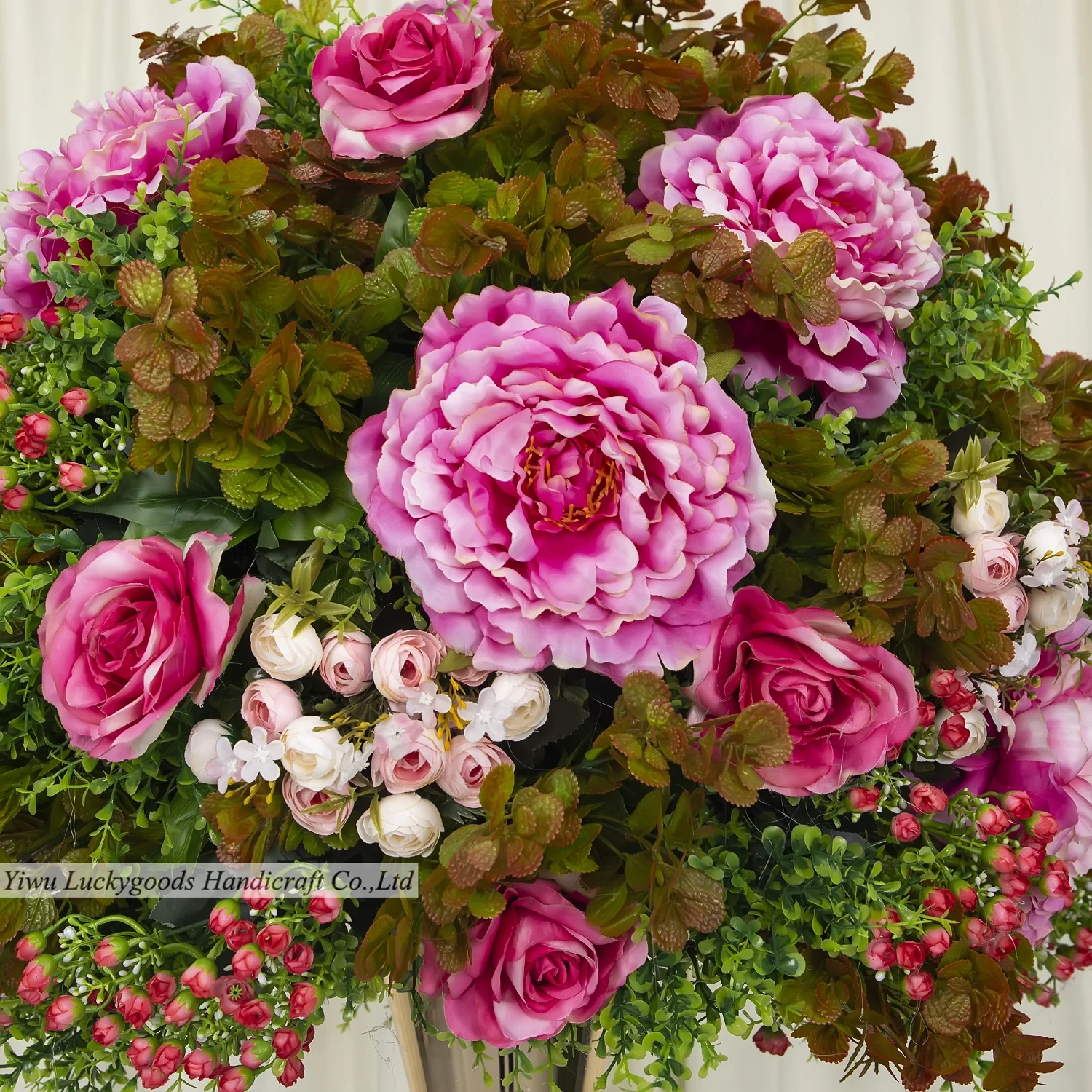 LFB1801 New Fantastic customize large size 75cm green pink flower ball for wedding centerpieces