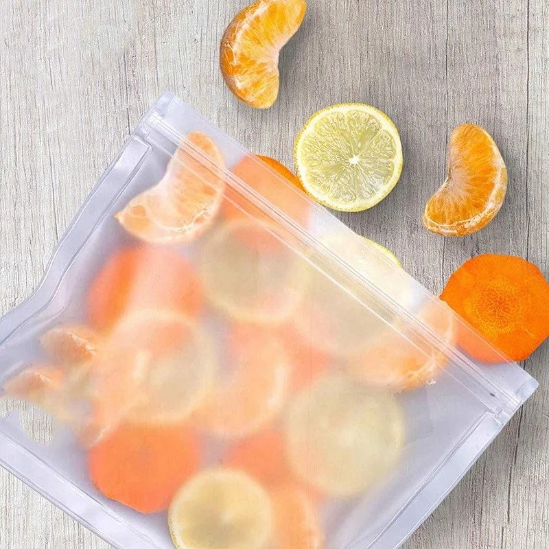 Food Grade Eco Friendly Reusable PEVA Food Storage Bags