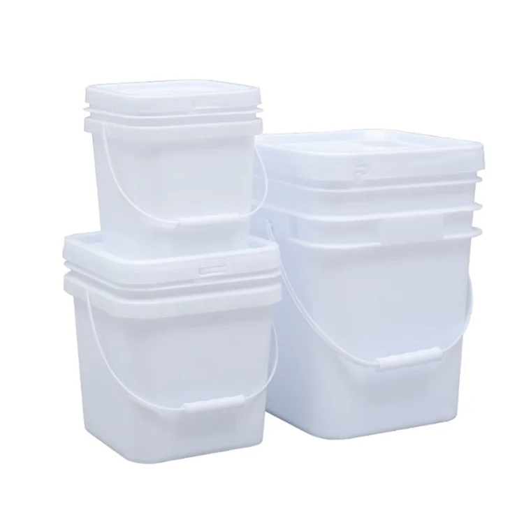 
Square Buckets with Lid, Rectangular Plastic Pail for Paint, 10 Liter Square Plastic Barrels 