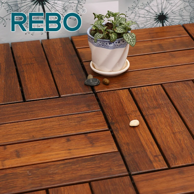 Eco click house bamboo outdoor decking flooring tile