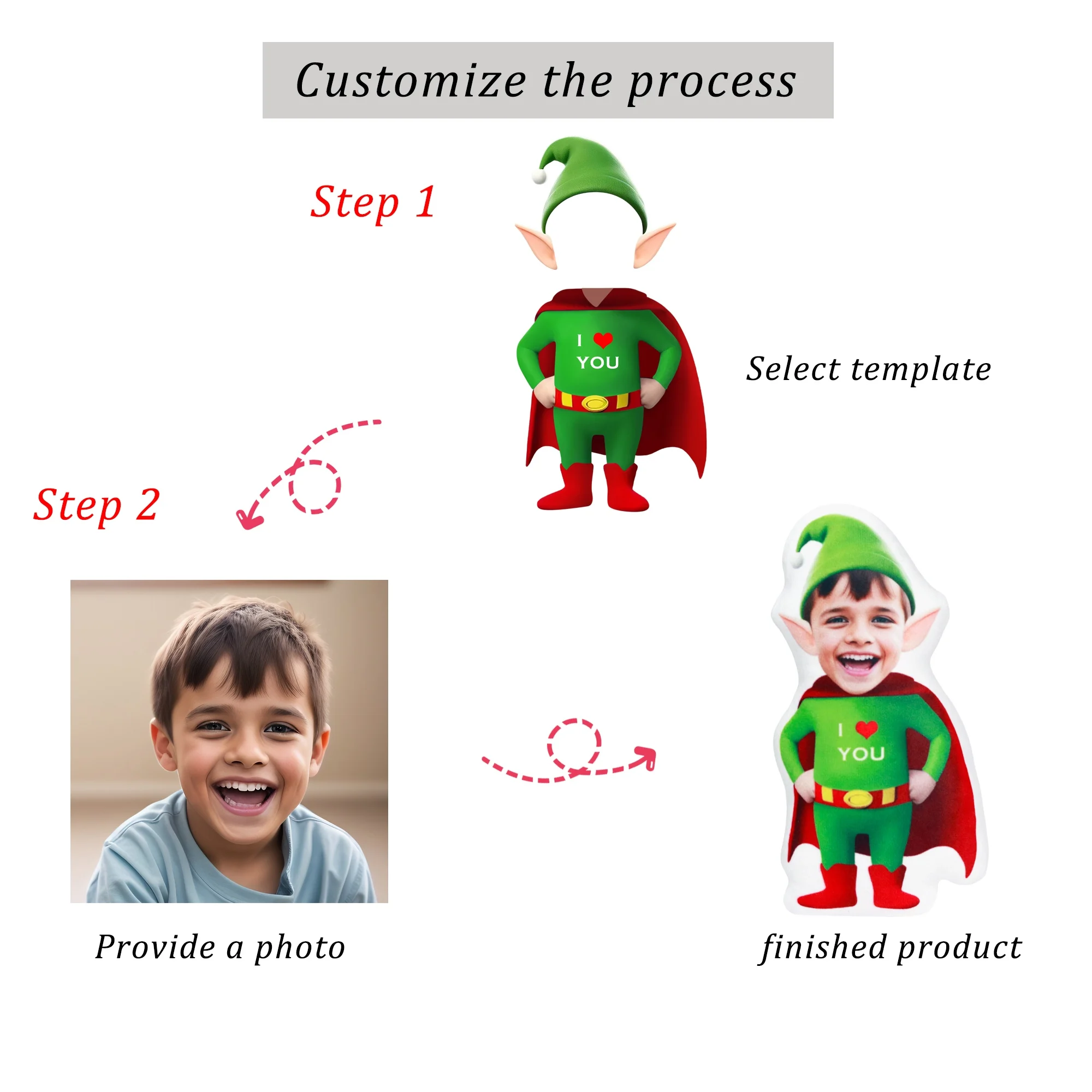 Customized pillow photo Christmas cushion cover pillowcase as a Christmas gift