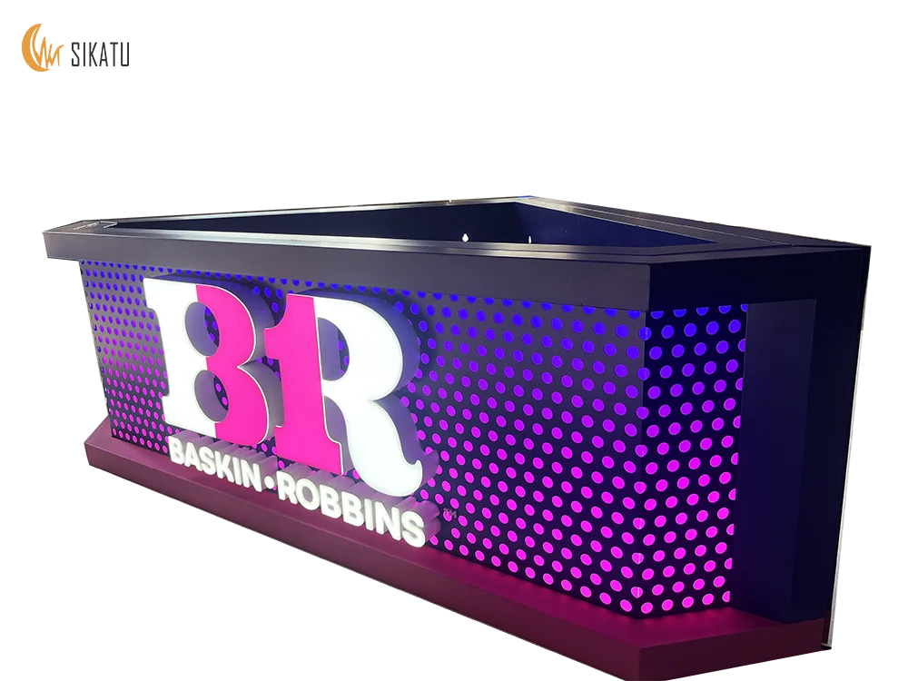 High Brightness Led Acrylic Letters Steel Back Plate Abs Frontlit 3D Square Logo Display Signage Board Shop Business Brand Sign