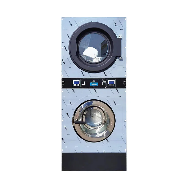 Commercial Self-service laundry equipments 12KG coin-operated Stack Dryer Combo washer for Hotel factory laundry Hospital