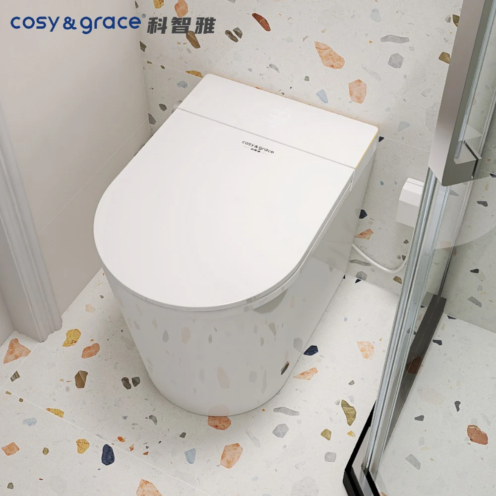 Smart Toilet Intelligent AUTO Open/Close Lid Seat Home Female Cleansing One Piece Toilet Buttocks Washing Feature S-trap Water