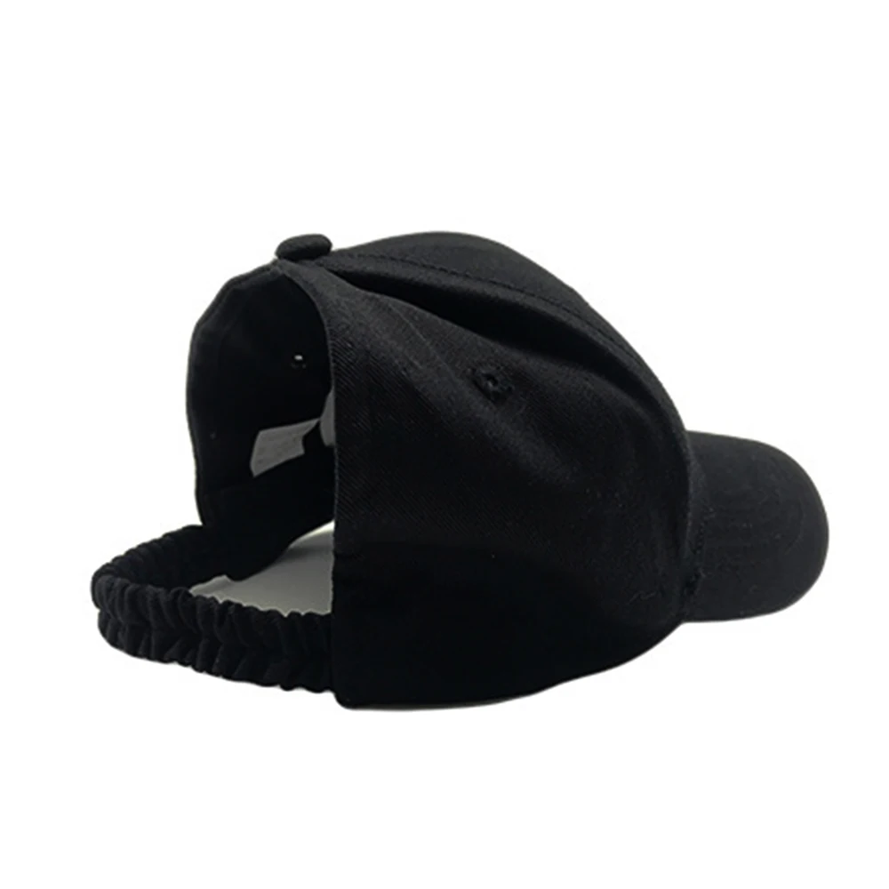 lady hat fashion full black white red customized lady Women Natural Curly Hair Baseball Cap  Afro Puff Ponytail Hat for girl