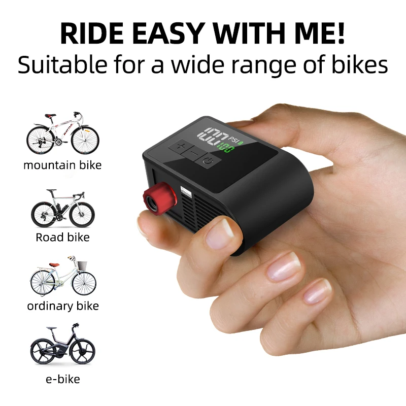 NEWO  BL03 Portable mini air pump air compressor electric bike inflator 120psi car bike tyre pump bike accessories