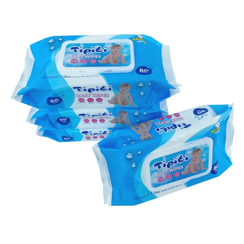 OEM Household Wet Tissue Wholesale Extra Soft Unscented Pampering Baby Wet Wipes 80pcs
