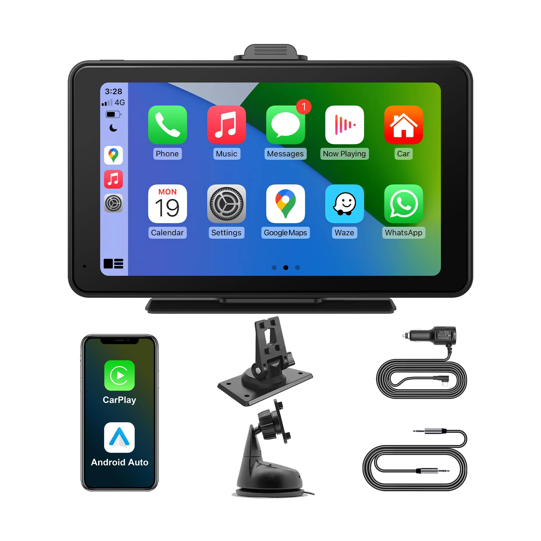 Best quality car play wireless android auto radio for car bluetooth portable portable carplay screen 7 inch