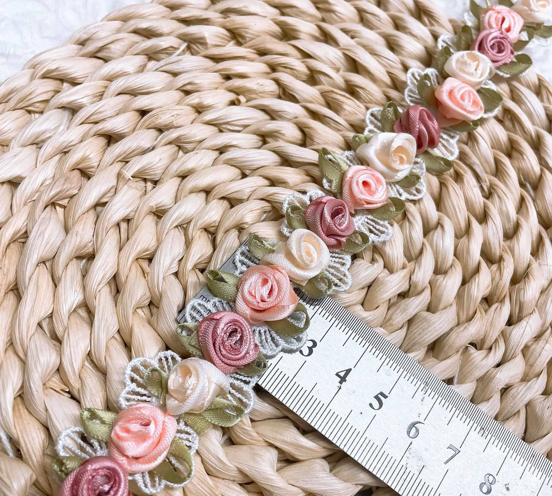 JFL021 Flower Lace Handmade Diy Rose Clothing Accessories embroidery Lace Trim Water Soluble
