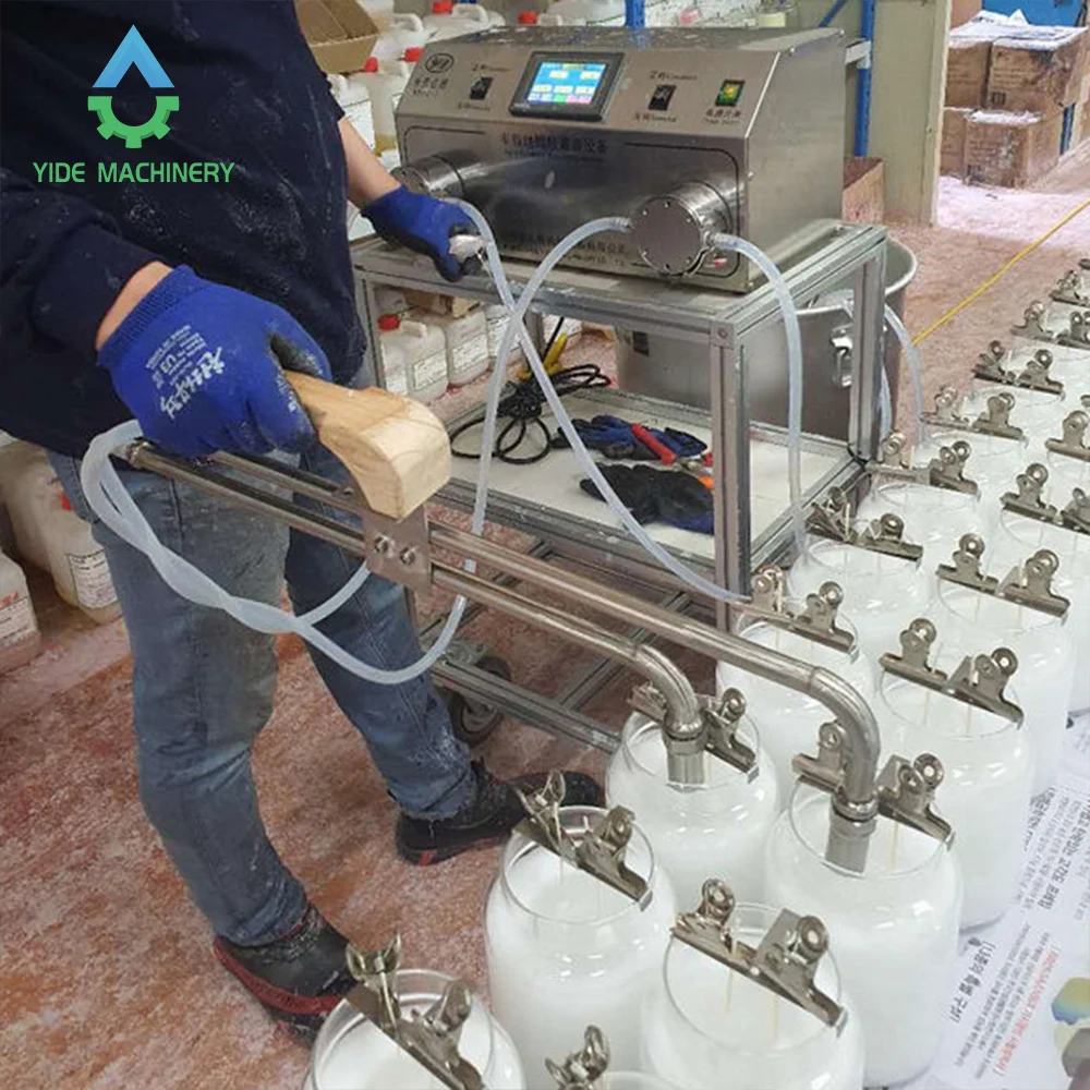 2022 Soy Wax Candle Making Machine Cart 100L  Melting Tank And Double Nozzle Wax MeltIing Filler Stainless Steel Easy Operate