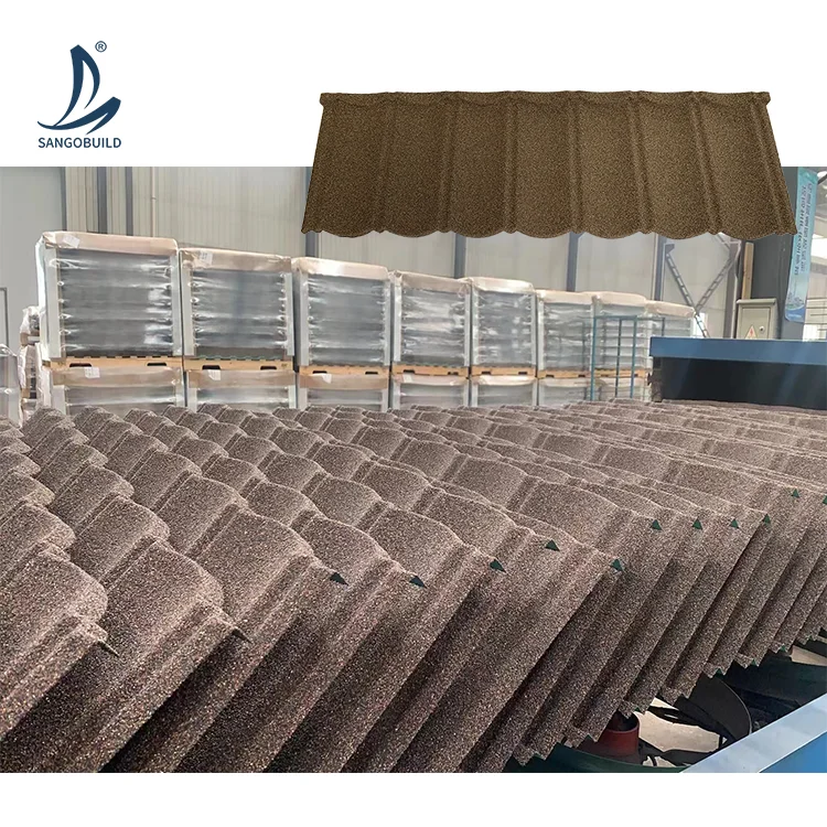 Advanced Durability Aluminium Zink Steel Stone Coated Metal Roof Tile Roofing Materials