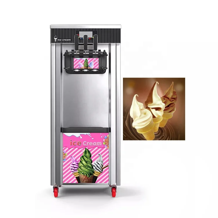 Vertical 3 korean mango ice cone snow soft serve ice cream filling machine professional  3 flavor soft ice cream machine