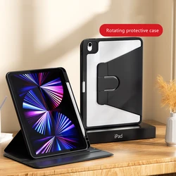 Shockproof Protective Case for iPad Air Pro 11 Mini 360 Rotating Cover with Pencil holder 2022 10 Gen PU Leather Case