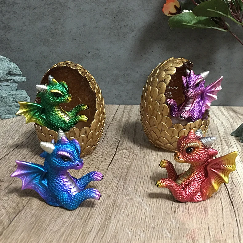 Creative Home Dragon Egg Decoration Crystal Decoration Resin Crafts Can Glow Dragon Egg Office Desktop Decoration