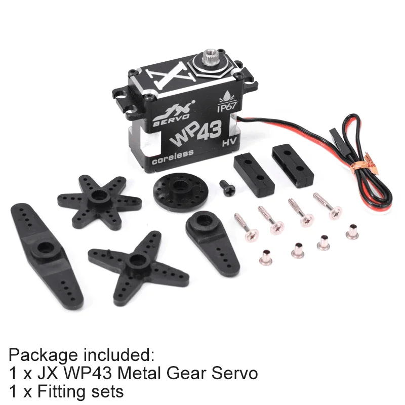 JX Servo WP43 43kg Waterproof Digital Servo IP67 Coreless Motor High Torque for RC Car Robot Drone Boat Fixed-wing Helicopter