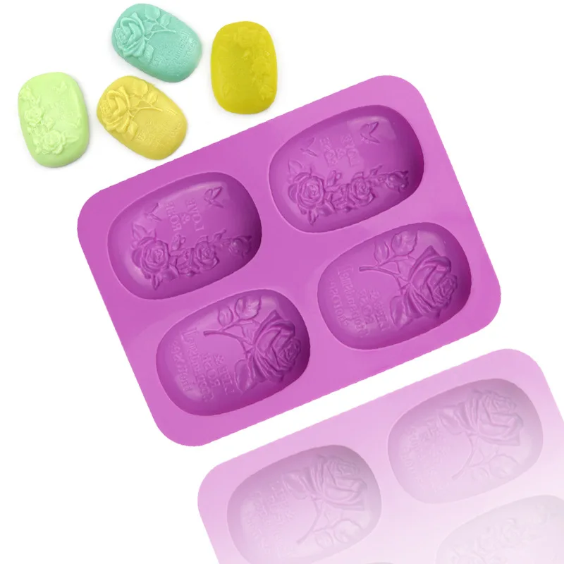 4 полости силиконовые овальной формы для мыла