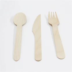 Biodegradable Bulk Wood Spoon/forks/knives Disposable Wooden Cutlery Set