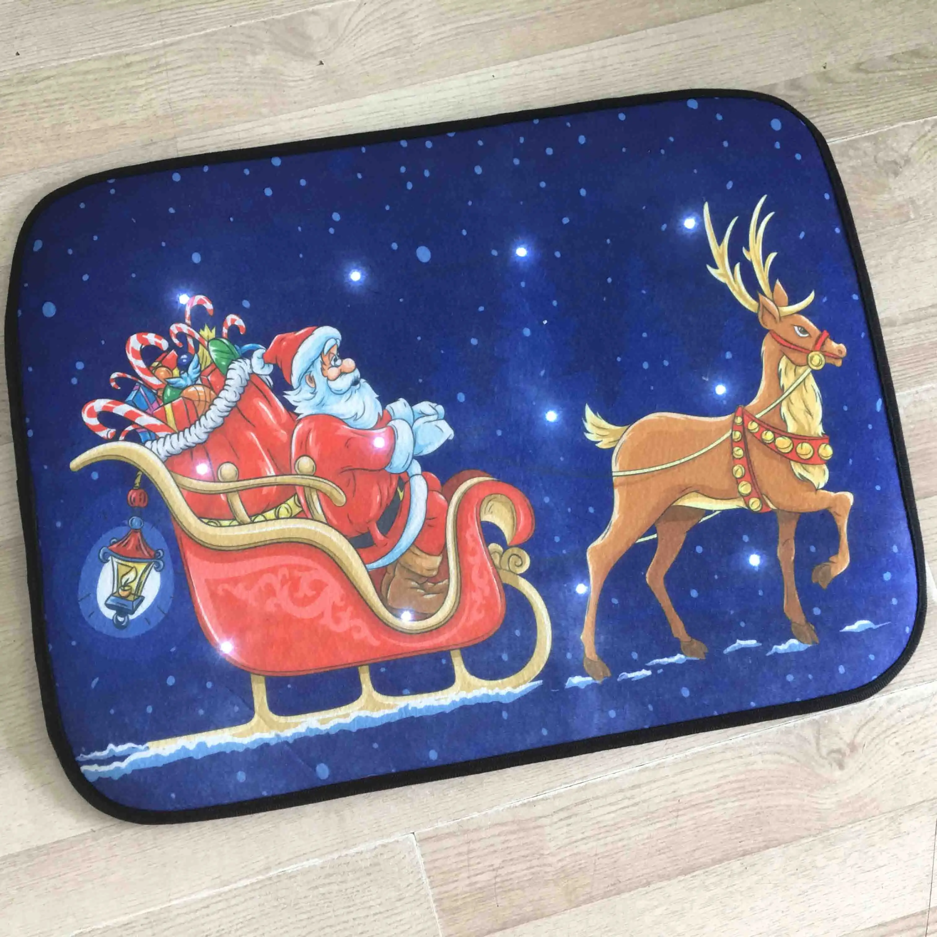 LED Music Light Halloween Christmas Doormats Door Mats with LED Lights