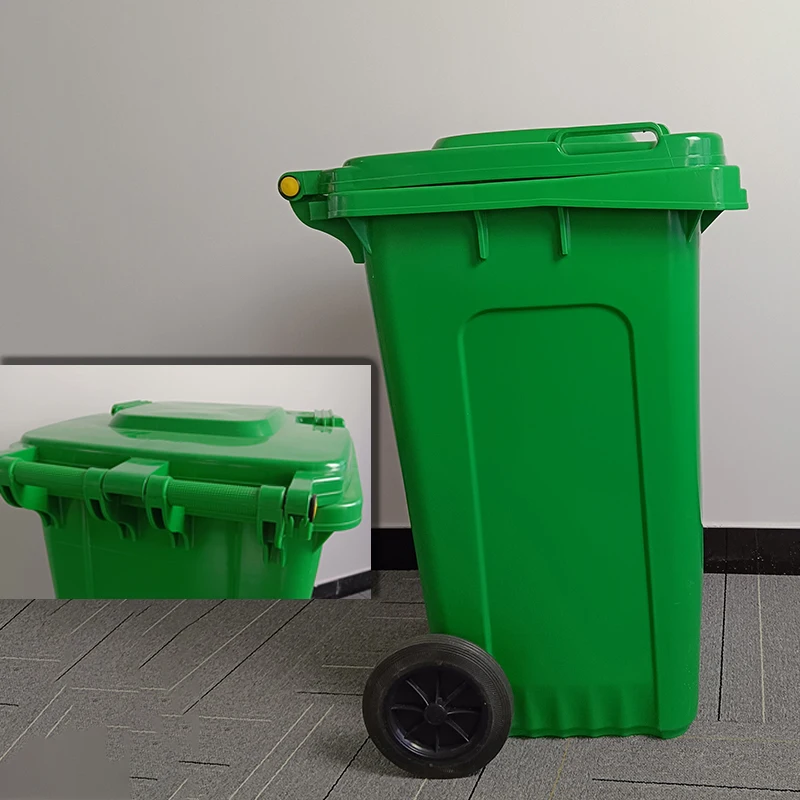 outdoor plastic garbage bin trash can 120 liter waste bin wheelie bin