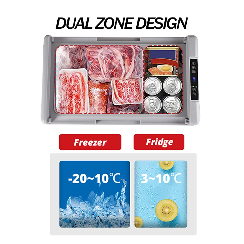 Hot Item 12V Double Door Fridge Freezer 36L Portable Refrigerator Cooling for Truck