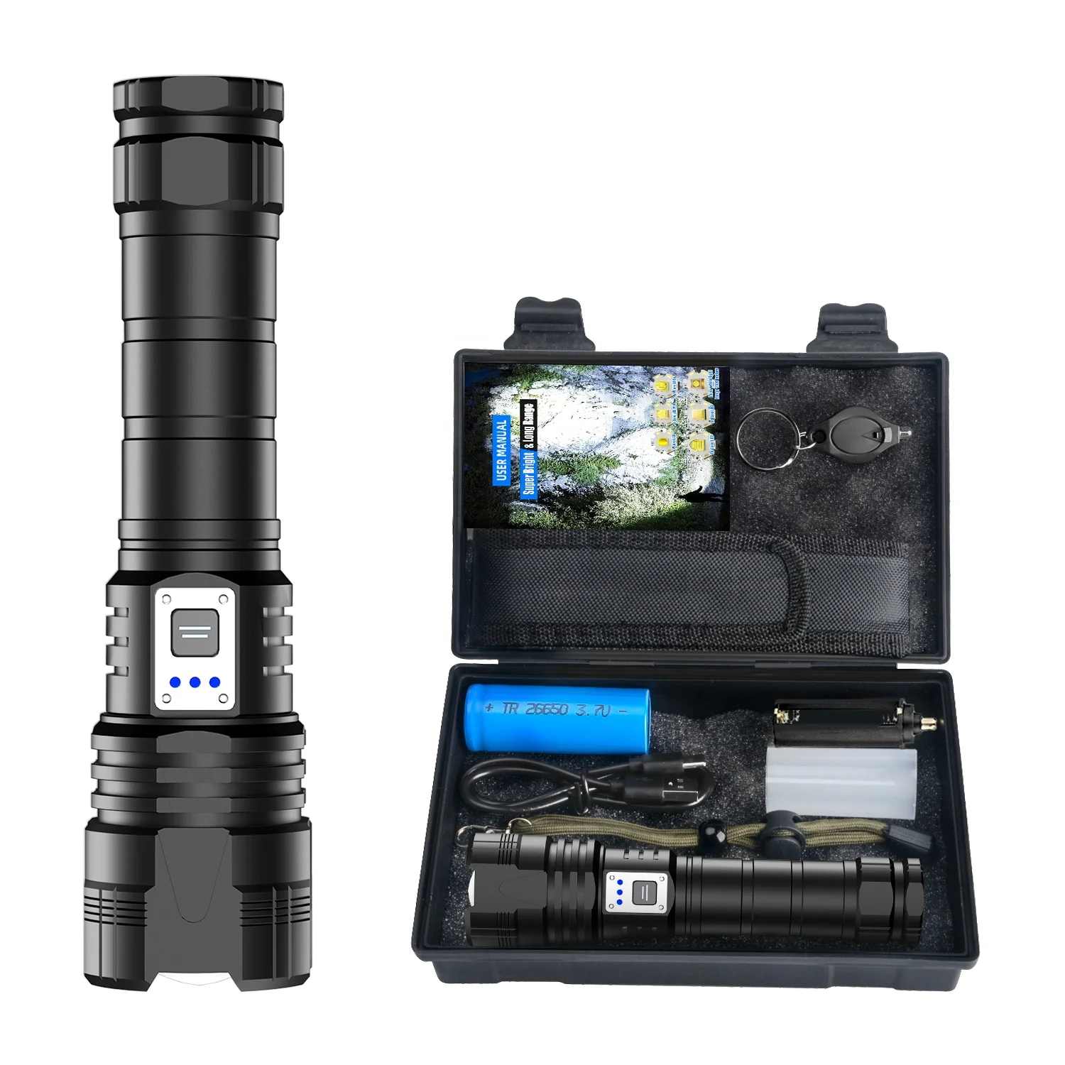 Перезаряжаемый Водонепроницаемый светодиодный фонарик 100000 люмен 36 * самый мощный с наивысшей комбинацией