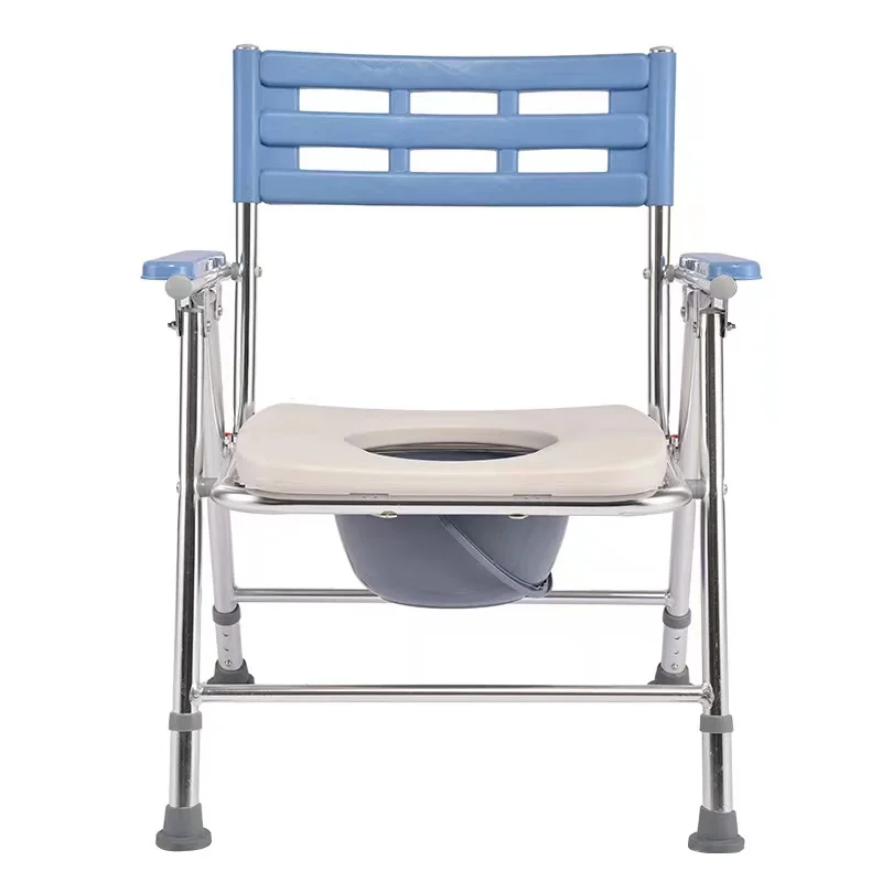 Factory Direct Sale Stainless Steel Adjustable Folding Bathroom Shower Toilet Chair