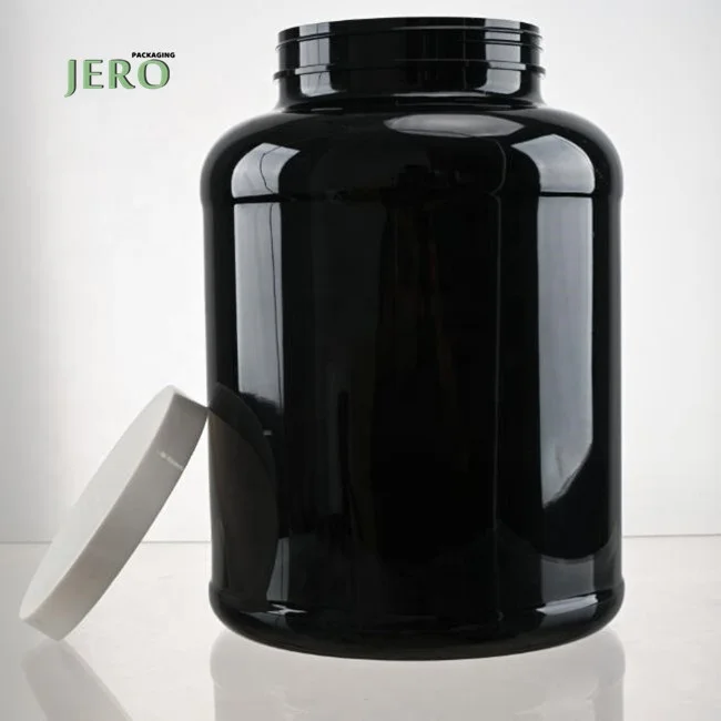 5000ml5kg Sport nutrition UV PET protein jar plastic tubs with lids protein powder jars bottle bucket foil stamping IML labeling
