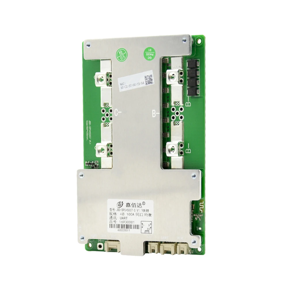 Встроенный BT инвертор JiaBaiDa DP04S007, BMS 100A 120A 150A 200A UART, соединение 4S 12 В LiFePO4 с балансировкой