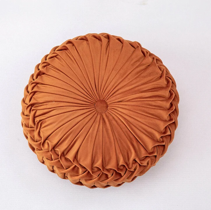 Wholesale Hand Wrinkled Christmas Sofa Cushion Covers Round Pumpkin Pillow Cushions For Home Decor