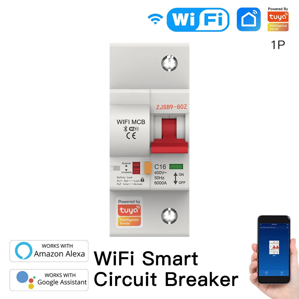 Умный автоматический выключатель Wi-Fi TUYA воздуха для IoT защита от перегрузки короткого замыкания перенапряжения работает с Smart Life WiFi