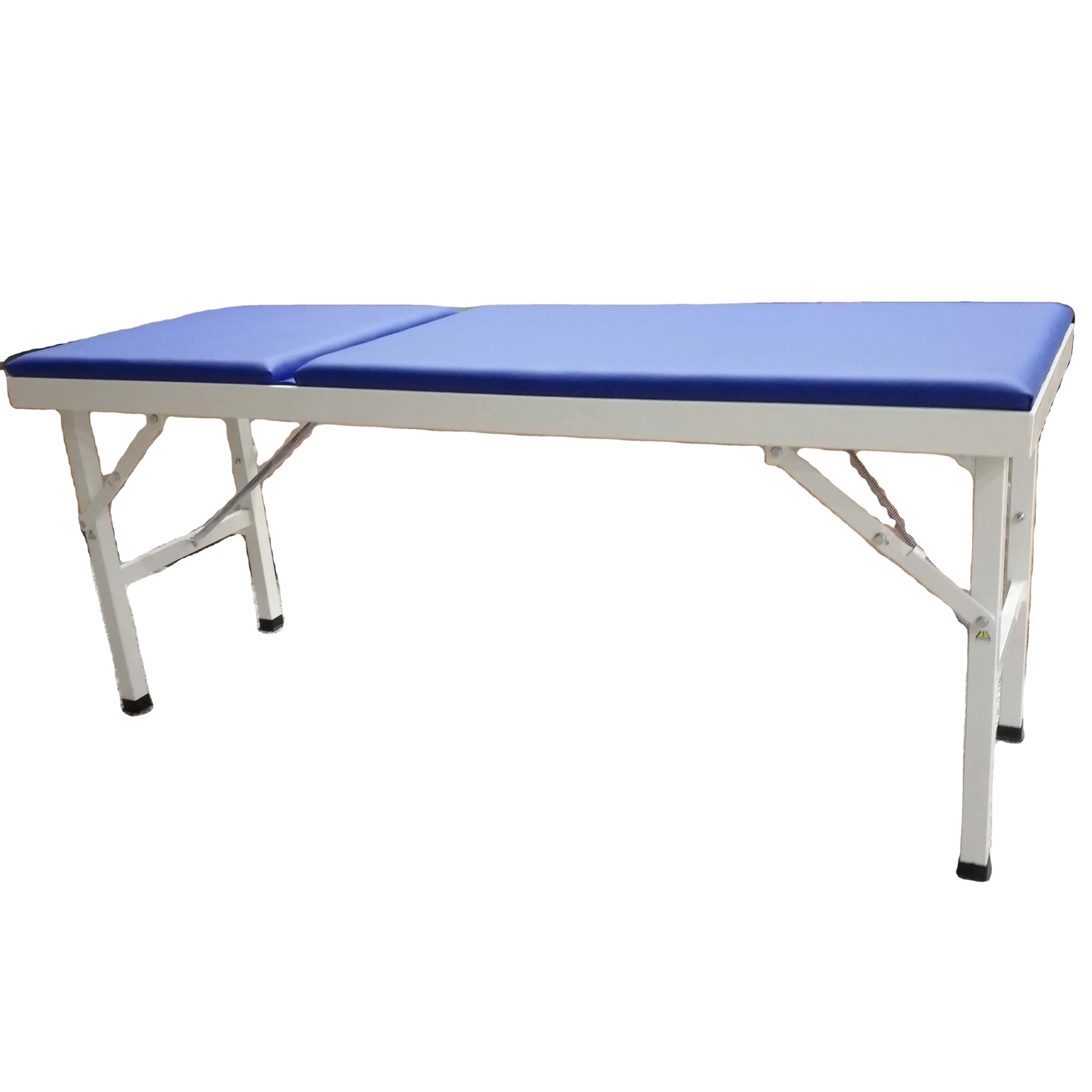 Синяя мягкая кожаная Диван из нержавеющей стали кровать для осмотра пациента медицинской клиники