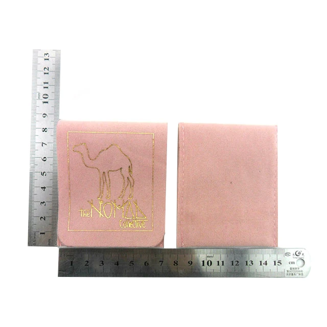 Pink Velvet Pouch Flap Bag Custom Logo Recycled Hot stamping Suede Csrrying Printed Jewelry Velvet Pouch