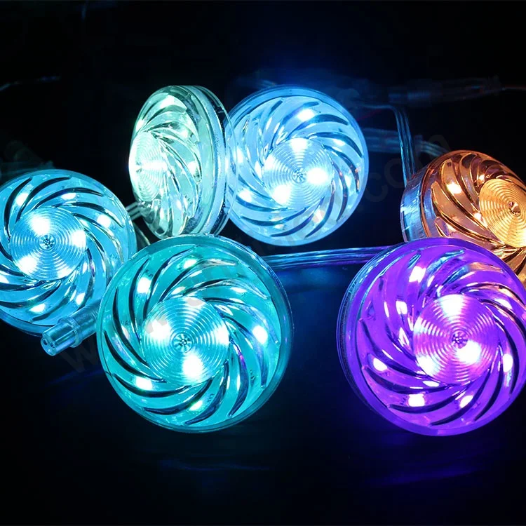 DC24v 60mm Diameter LED Pixel Light,  19mm hole,18pcs 5050RGBLEDs with auto point light for outdoor decoration