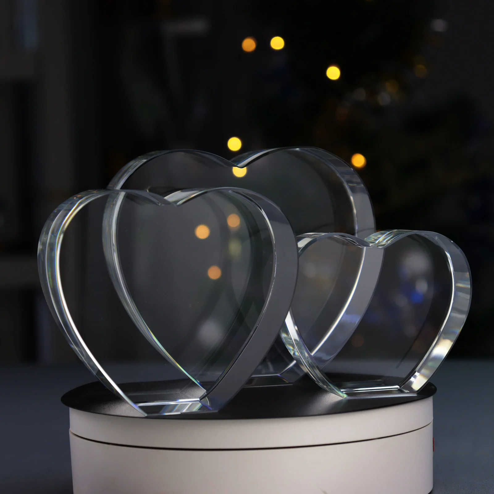 K9  Heart shape Blank crystal cube for 3d laser enghaving