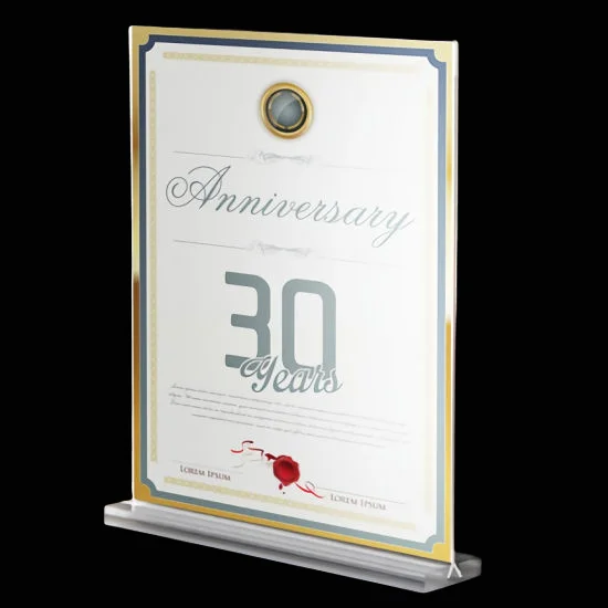 Hot sale Block Display Decorated Custom Table Standee Menu Clear Slanted T-shape Tabletop Magnetic Acrylic Sign Holder