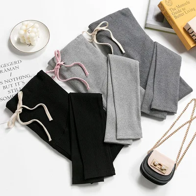 Women Long Pants Maternity Plus Size Pants High Waist Cotton Comfortable Threaded Belly Support Maternity Pants