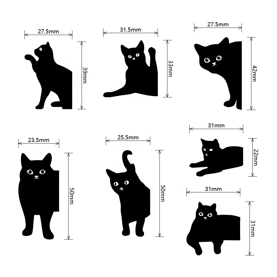 Custom Lovely Black Cat Magnetic Bookmark Gift Crafts Bookmarks For Book