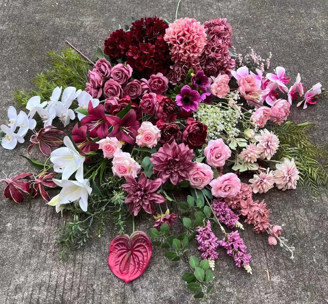 High Quality Wedding Silk Flowers Dusty Rose Pink Artificial Flowers Blush Pink Hot Pink Flowers Bouquet